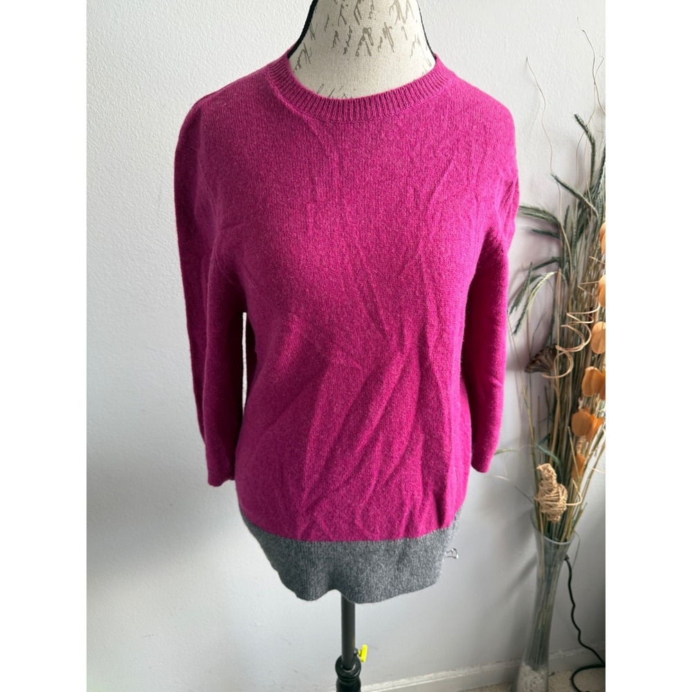 Dries Van Noten Fuchsia Pink Grey Wool Alpaca Side Zip Sweater Medium